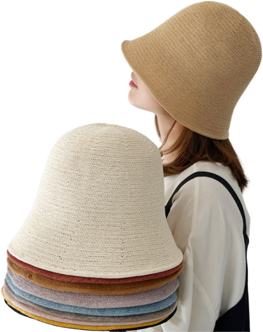 1+1 시원한 와이어 니트 벙거지 린넨 봄 여름 여성 버킷햇