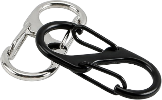 [어반굿즈] S형 카라비너 S형 고리 잠금형 30mm(15P), 15개, 블랙