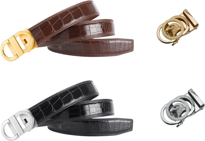 악어가죽 자동 벨트 100% 악어가죽 정장 캐쥬얼 비니지스 선물용