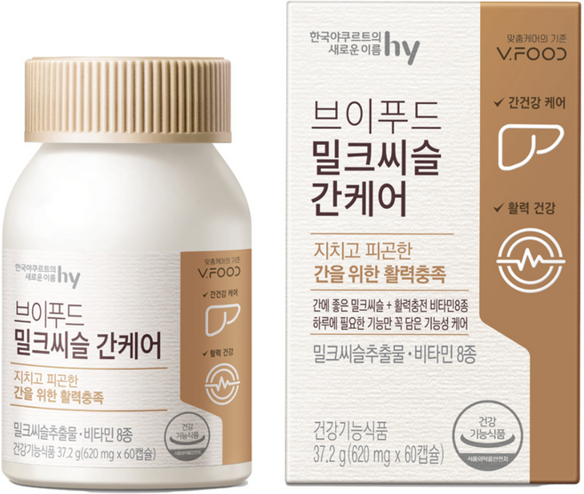 한국야쿠르트 브이푸드 밀크씨슬 간케어, 60정, 1개