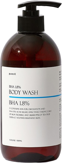 퓨어케이 식약처 기능성 BHA 1.8% 바디워시, 500ml, 1개