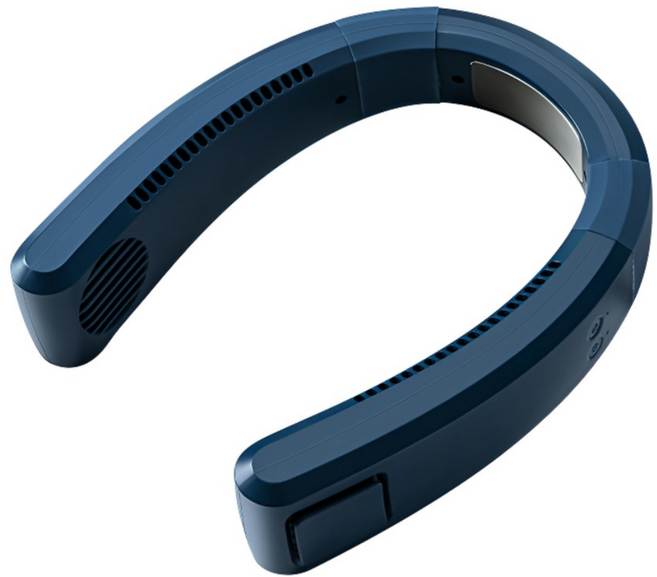 루비크 넥밴드 선풍기 4000mAh 대용량 급속냉각 BLDC 저소음 쿨러, 네이비 블루