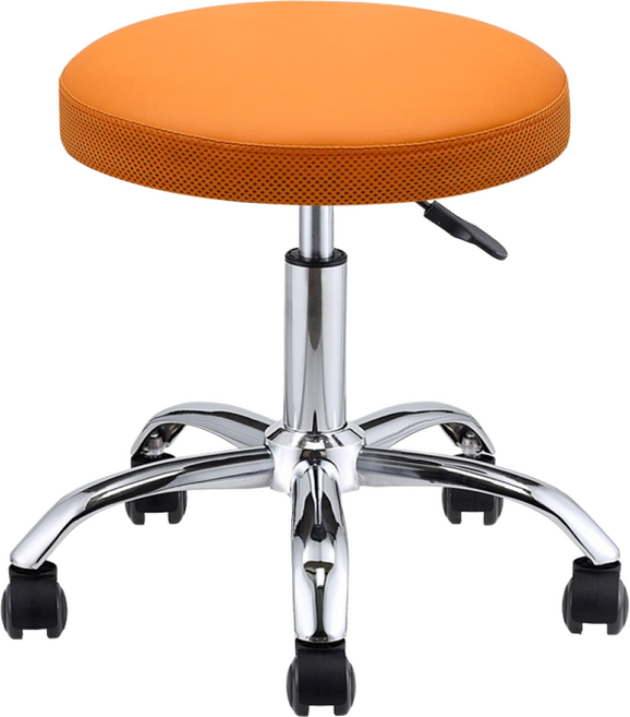 천하퍼니처 국산 이동식 등받이의자 진찰 진료 원형 병원 작업 간이의자, 일반진찰의자(오렌지), 1개