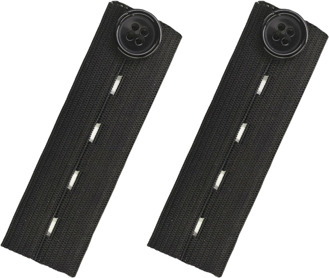 리르베르 1+1 4단 밴드형 허리 연장 단추, 2개, 블랙