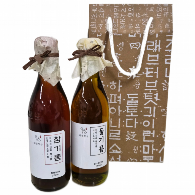 쉬운밥상 참기름 들기름 명절세트, 2개, 350ml