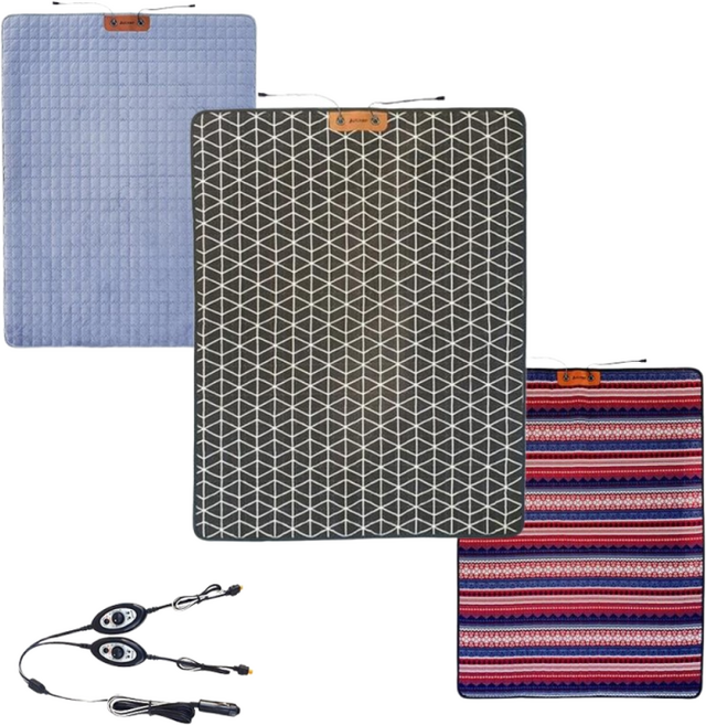 유캠프 DC 12V 전기매트 스마트 탄소 온열 매트 차박 캠핑 차량용 전기장판, 진그레이, 2인용