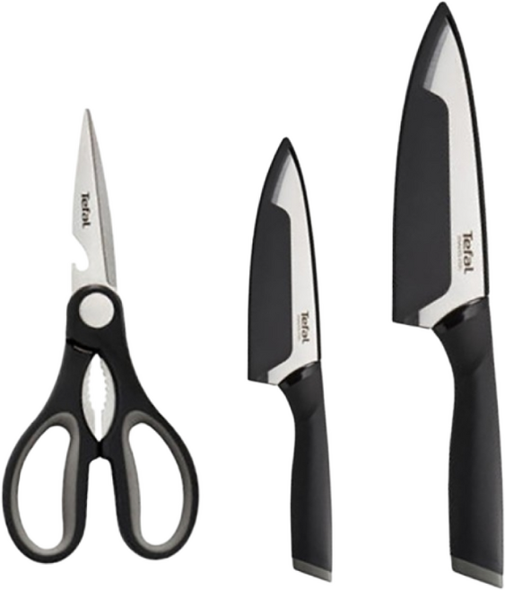테팔 주방 칼가위 세트 (식도+과도+가위) 고급 스테인리스 스틸