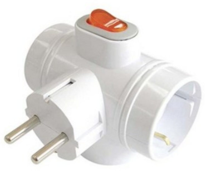 피스코리아]T형 스위치 멀티콘센트, 1개