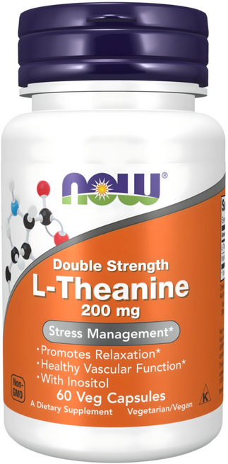 나우푸드 L-테아닌 200mg 베지 캡슐, 60정, 1개