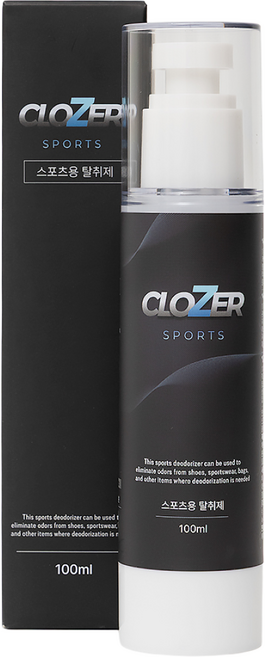 클로저 스포츠 신발 섬유 땀 냄새 제거 탈취제, 2개, 100ml