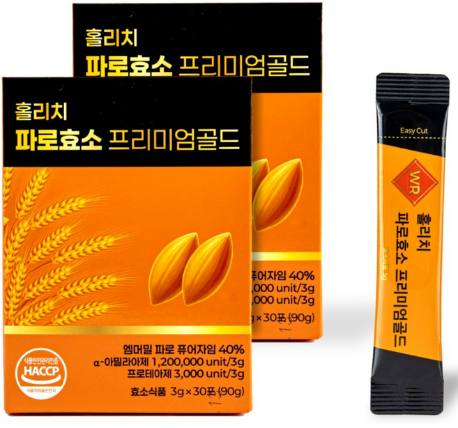 홀리치 파로효소 프리미엄 골드 발효 곡물 효소 이탈리아 엠머밀, 60개, 3g