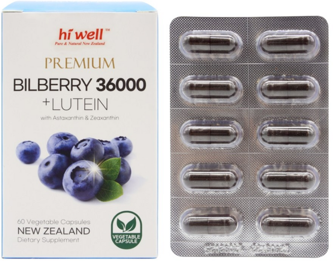 하이웰(Hi Well) 하이웰 프리미엄 빌베리 36000 + 루테인 12mg 60베지캡슐, 1개, 60정