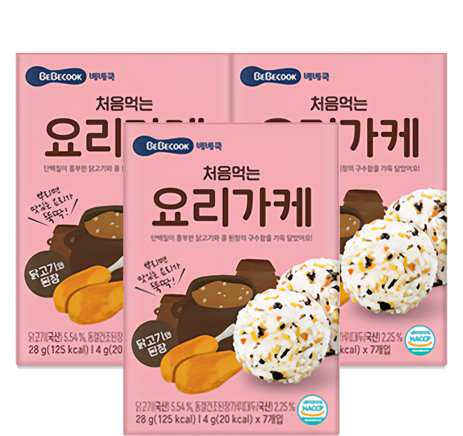 베베쿡 처음 먹는 요리가케, 28g, 3개, 닭고기와 된장