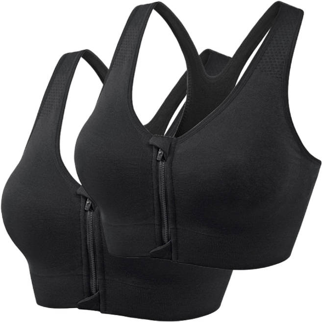 cikicoco 앞지퍼 스포터 스포츠브라 2종세트 S~5XL (1+1) 러닝브라 요가 필라테스