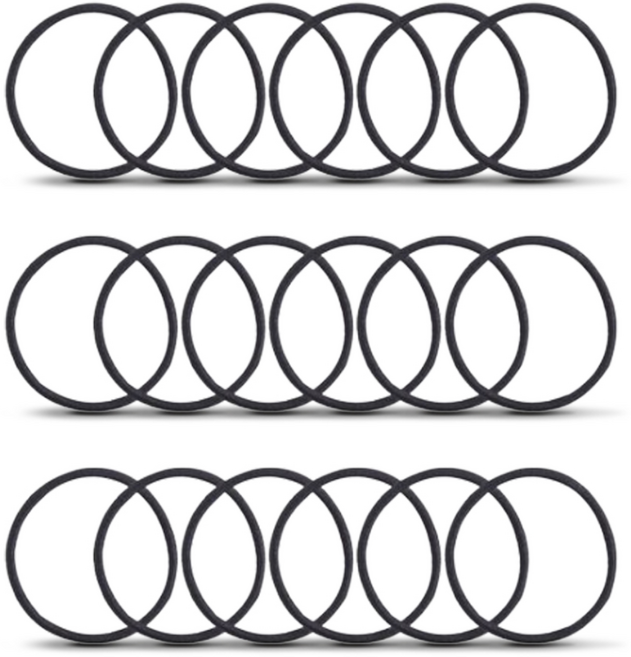 글로스앤글로우 도톰 무팁 머리끈 두께 5mm 지름 50mm, 18개, 블랙