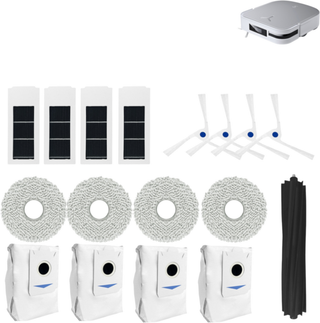 에코백스 X2 옴니 소모품 세트 에코벡스 호환, 1세트, X2 화이트 17pcs