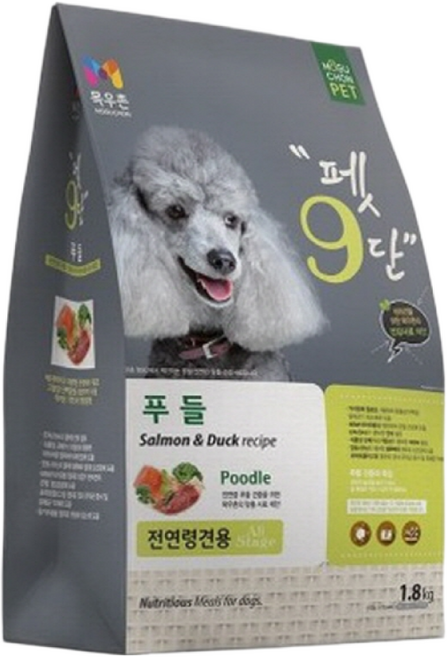 목우촌 전연령용 오리 펫9단 푸들 전용사료, 1.8kg, 9개