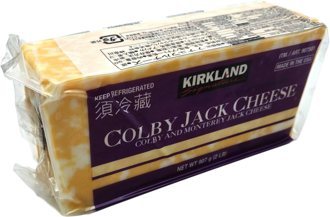 <식자재랜드>코스트코 커클랜드 콜비잭치즈 0.91kg 코스트코 벽돌치즈 자연치즈, 90g, 1개