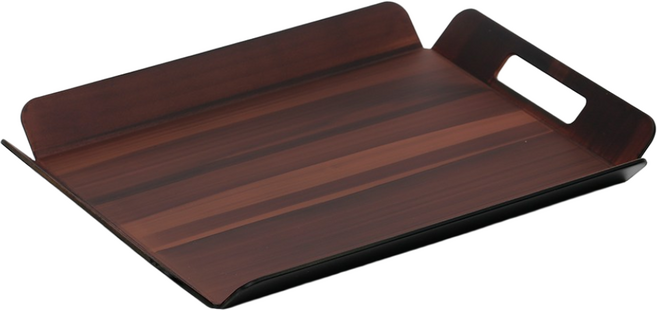 업소용 고퀄리티 논슬립 우드무늬 카페 손잡이 쟁반 트레이, 1개