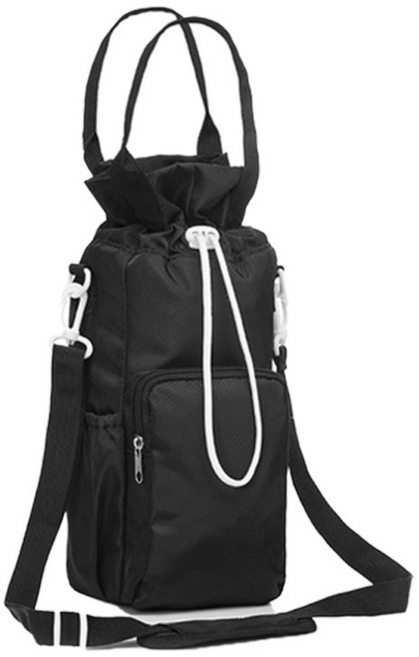 보온보냉 투스트랩 대형 텀블러 크로스백, 1개, 블랙