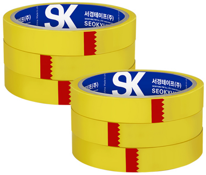 서경 아크릴 셀로판테이프 (16mm x 25m -6개입), 6개