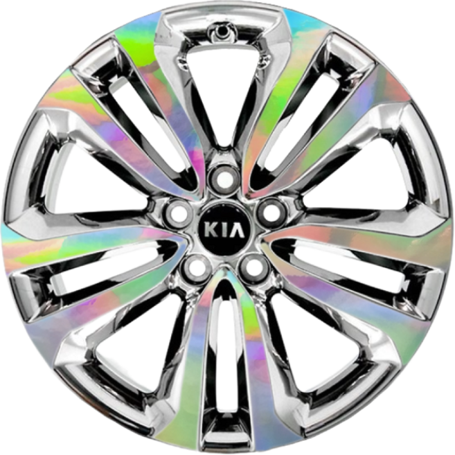 올 뉴 카니발 19인치 크롬 휠 홀로그램 스티커, 1개