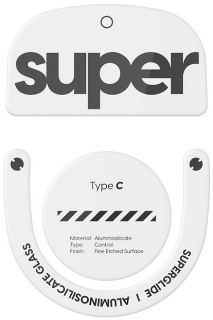 펄사 로지텍 GPRO X 슈퍼라이트2 전용 슈퍼글라이드 유리 마우스 피트 Type-C 무광 슈퍼스트라이크 호환, 화이트, LGS2GW2