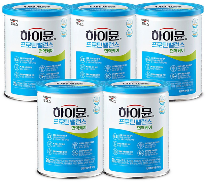 최신상 일동후디스 하이뮨 프로틴 밸런스 5통, 304g, 5개