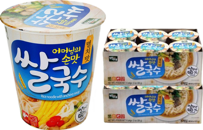 백제 쌀국수 멸치맛, 58g, 12개