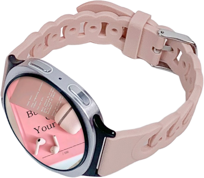 엔터콘 갤럭시워치8 슬림 체인 실리콘 밴드 루프 스트랩 호환, 핑크 샌드