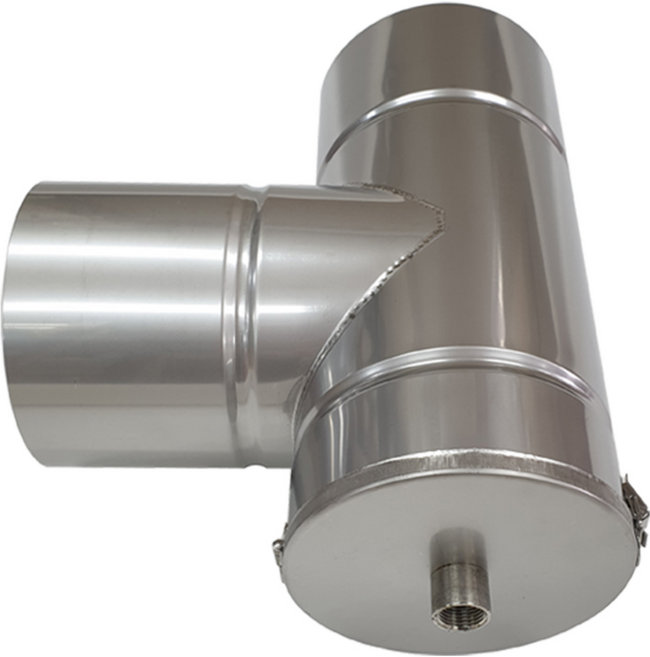 스토브에이드 125mm 티형드레인 / 스텐연통 두께0.5mm 화목난로 펠렛 보일러 연도