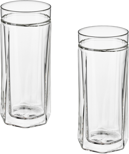 [FIIRN] 키데글라스 아메리카노 더블월 내열 유리 이중 컵 룽고 집들이 신혼 선물, 2개, 420ml 크리스탈 클리어