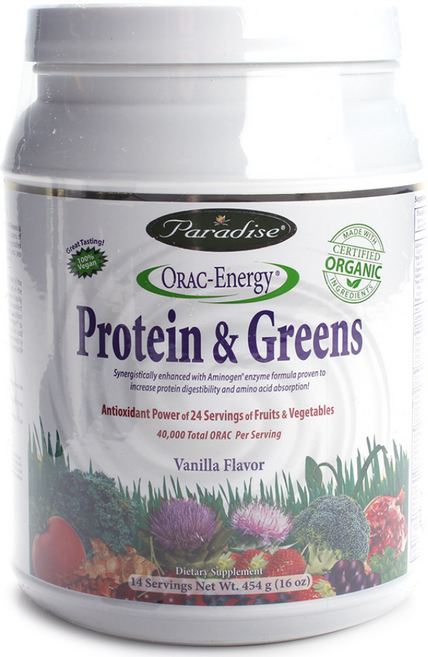 파라다이스허브즈 프로틴 & 그린 단백질 보충제 바닐라 비건, 1개, 454g