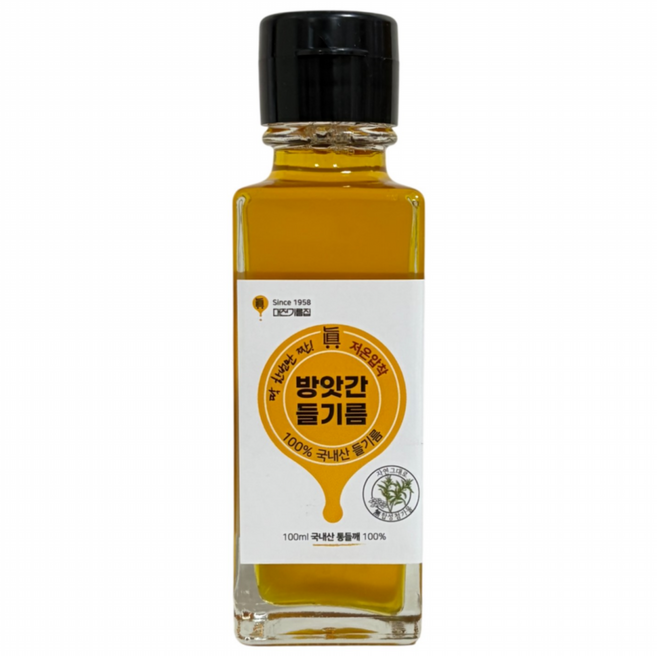 60년전통 대전기름집 100% 국산 들기름 (여행용), 100ml, 1개