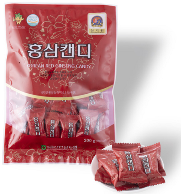(금산인삼농협) 고려홍삼사탕 200g 간식 건강한간식, 1개
