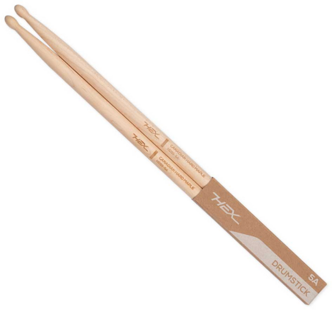 HEX헥스 HDS-5A (5A사이즈) 드럼스틱 드럼채 Drumstick 하이퀄리티 하드메이플 목재 (2가지 색상 중 택), 1개, 메이플(내추럴색상)