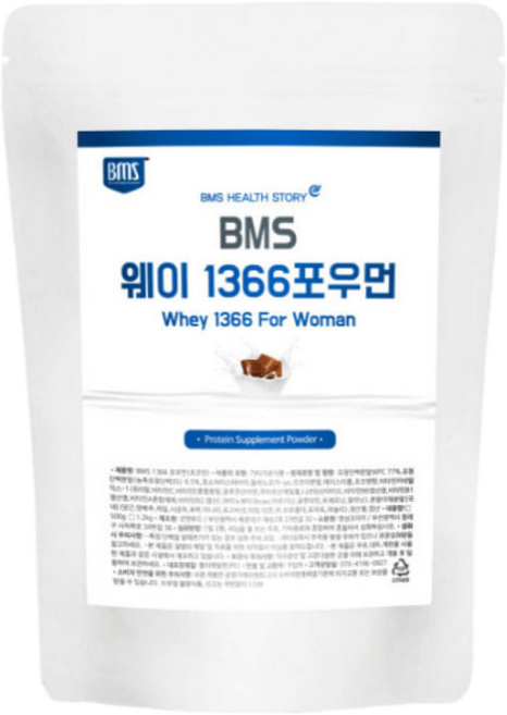 BMS 포우먼 WPC 농축유청단백 분말 프로틴 파우더 유청 단백질 류신 bcaa 식이섬유 아미노산 균형 한끼 식사대용 쉐이크 웨이프로틴 체중관리 우유 초유 단백 밸런스 초코맛, 500g, 2개