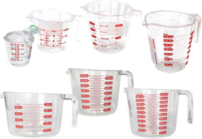 플로랄베이크 전자레인지 삶기 가능한 PC계량컵/다양한 사이즈 계량컵, 2000ml, 1개, 투명