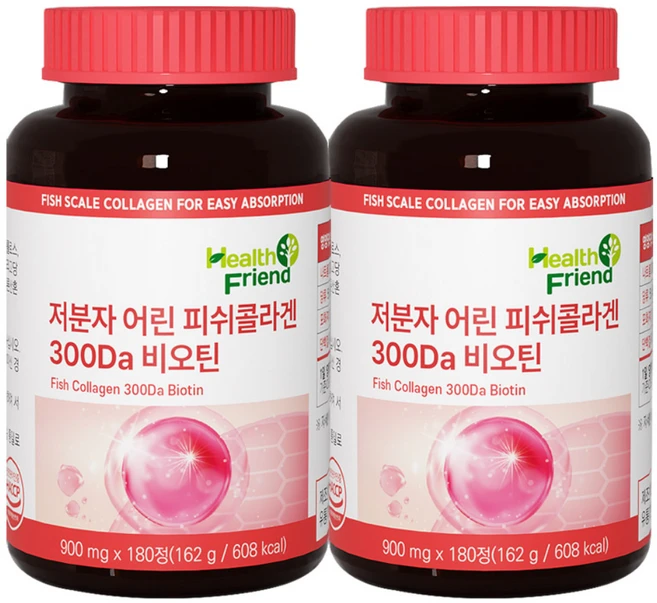 헬스프랜드 저분자 피쉬콜라겐 300달톤 12개월분 360정 비오틴 영양제, 1개 - 쿠팡