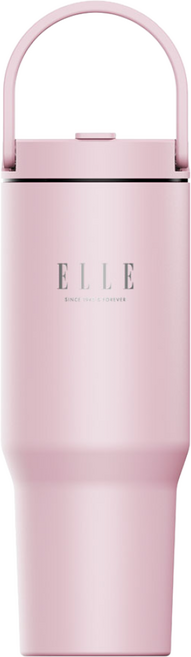 엘르 텀블러 시그니처 대용량 차량용 스텐 보온 보냉 빨대 손잡이 대형 960ml, 1개, 베이비핑크