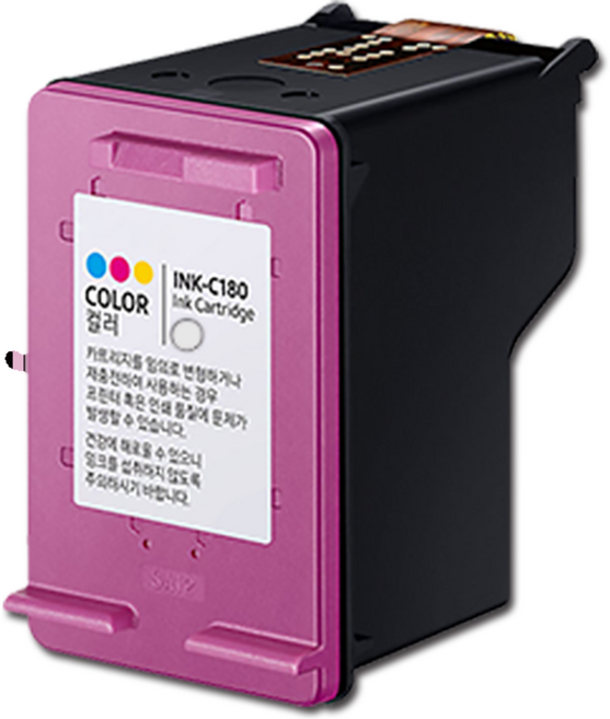 삼성 M180 C180 대용량 SL-J1660 SL-J1663 SL-J1665 SL-J1770FW 재생잉크 INK-M180 INK-C180 호환잉크, 컬러, 1개