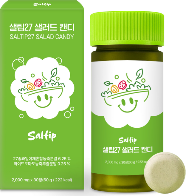 샐팁27 샐러드 캔디 채소 과일 야채 BVF혼합물, 1박스, 30정