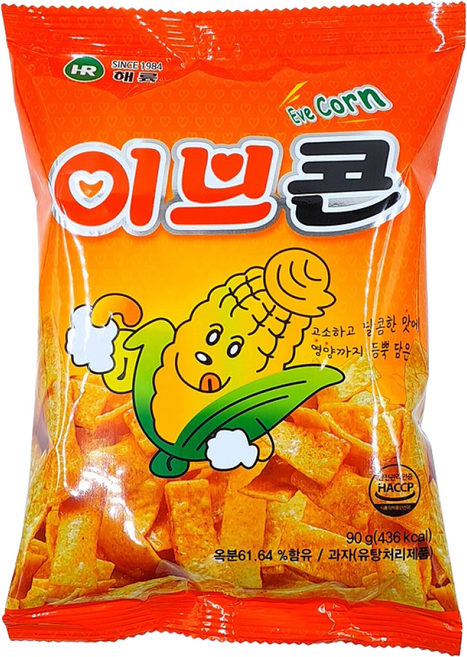 이브콘 옥수수 스낵 옛날 추억의 과자 불량식품, 90g, 40개