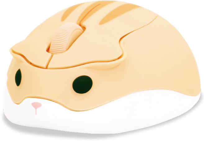 하드라인 햄찌마우스 햄스터마우스 무선 무소음 HDL-002, 옐로우