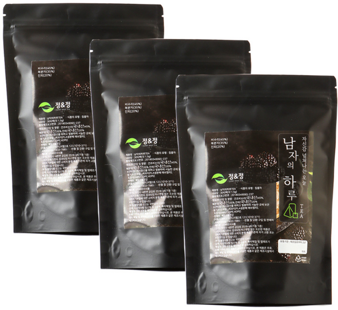 Jeong&Jeong 男士夜關門覆盆子陳皮茶三角立體茶包, 1.5g, 30包, 3個