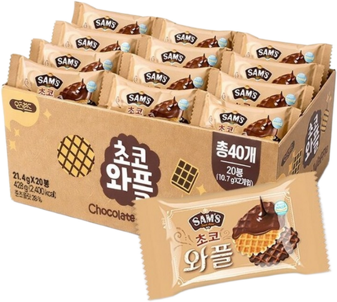 진한 초코와플 428g (총 40개입/2개입x20봉), 40개