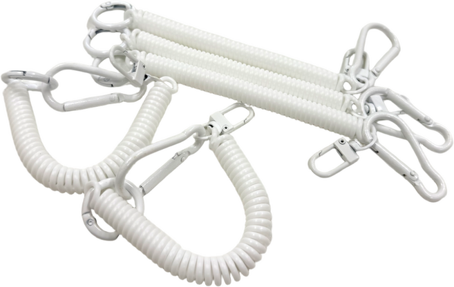 비플래닛 카라비너 스프링 분실방지 낚시 등산 여행 운동 멀티 버클 안전고리 열쇠고리 스프링줄 스트랩, 5개, 화이트