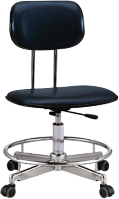 제도용 의자 팔무 작업의자 병원 공장 사무용 업무용 책상 연구실 크린룸, 블랙, 일반중심봉, 바퀴, 1개