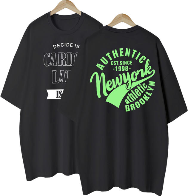 여성용 롱티 프린팅 레터링 여성 여자 반팔 티셔츠 루즈핏 편안한 빅사이즈 티