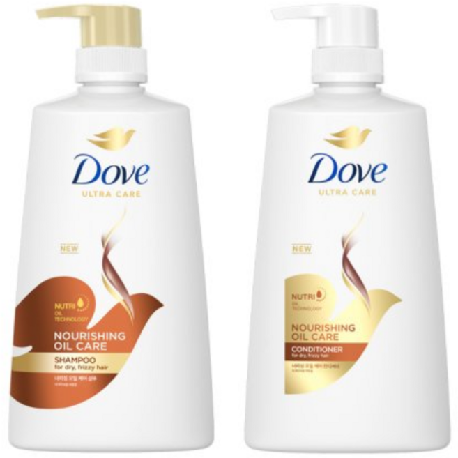 도브 극건성 모발 케어 너리싱 오일 샴푸+린스 세트, 1개, 680ml